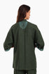 Embroidered short jacket in cotton with 3/4 sleeves
